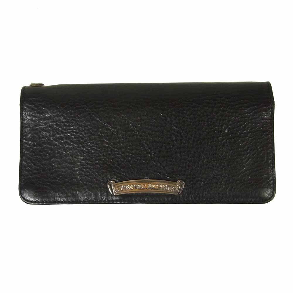 CHROME HEARTS クロムハーツ（原本有） LNG SNGL FLD ロング シングルフォールド ウォレット 財布 ブラック系【中古】