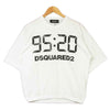 DSQUARED2 ディースクエアード S78GD0046 S22427 95:20 Slouch T-Shirt ロゴ プリント オーバーサイズ ギャザリング 半袖 Tシャツ ホワイト系 S【極上美品】【中古】
