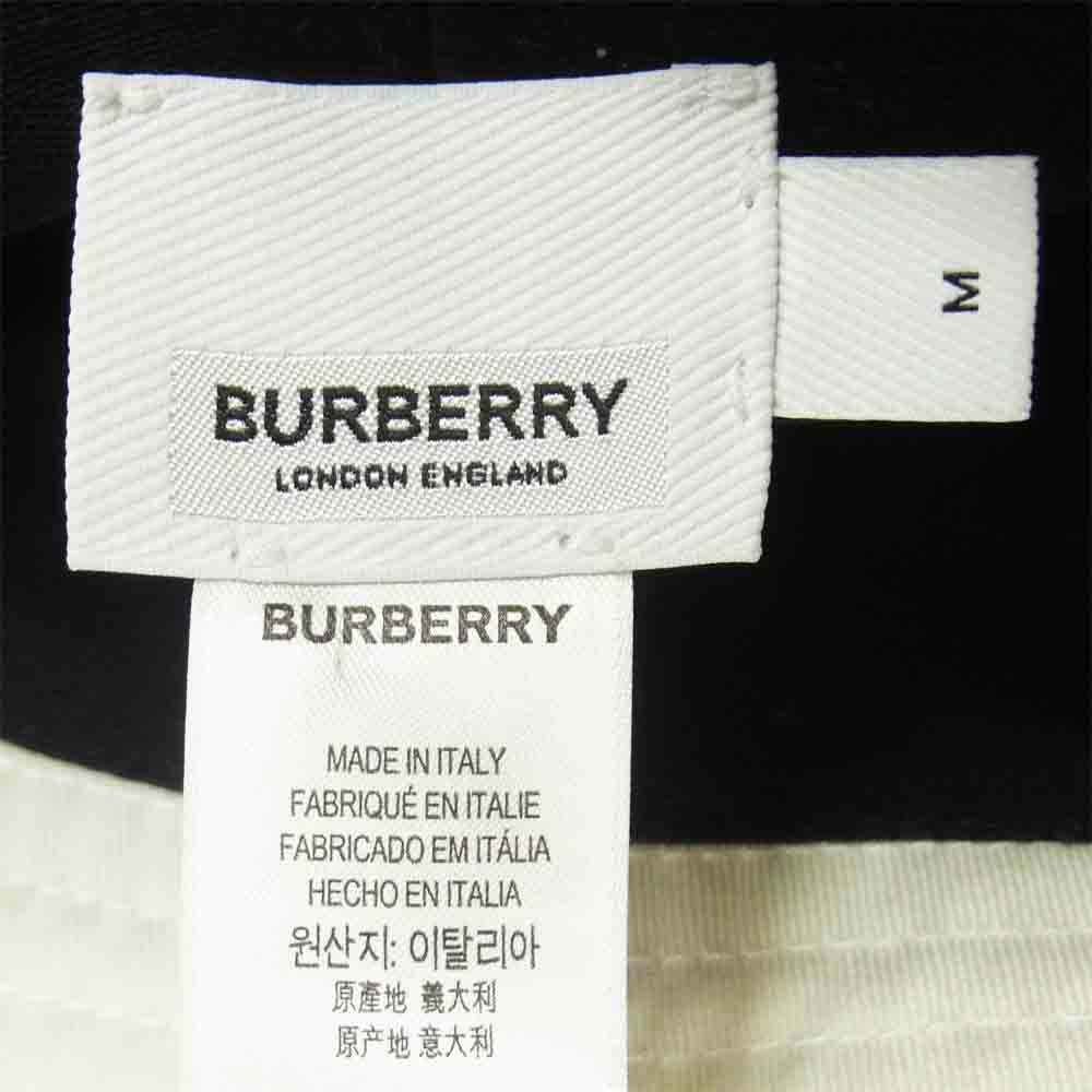 BURBERRY LONDON バーバリー ロンドン ロゴ バケットハット コットン イタリア製 ホワイト系 M【美品】【中古】