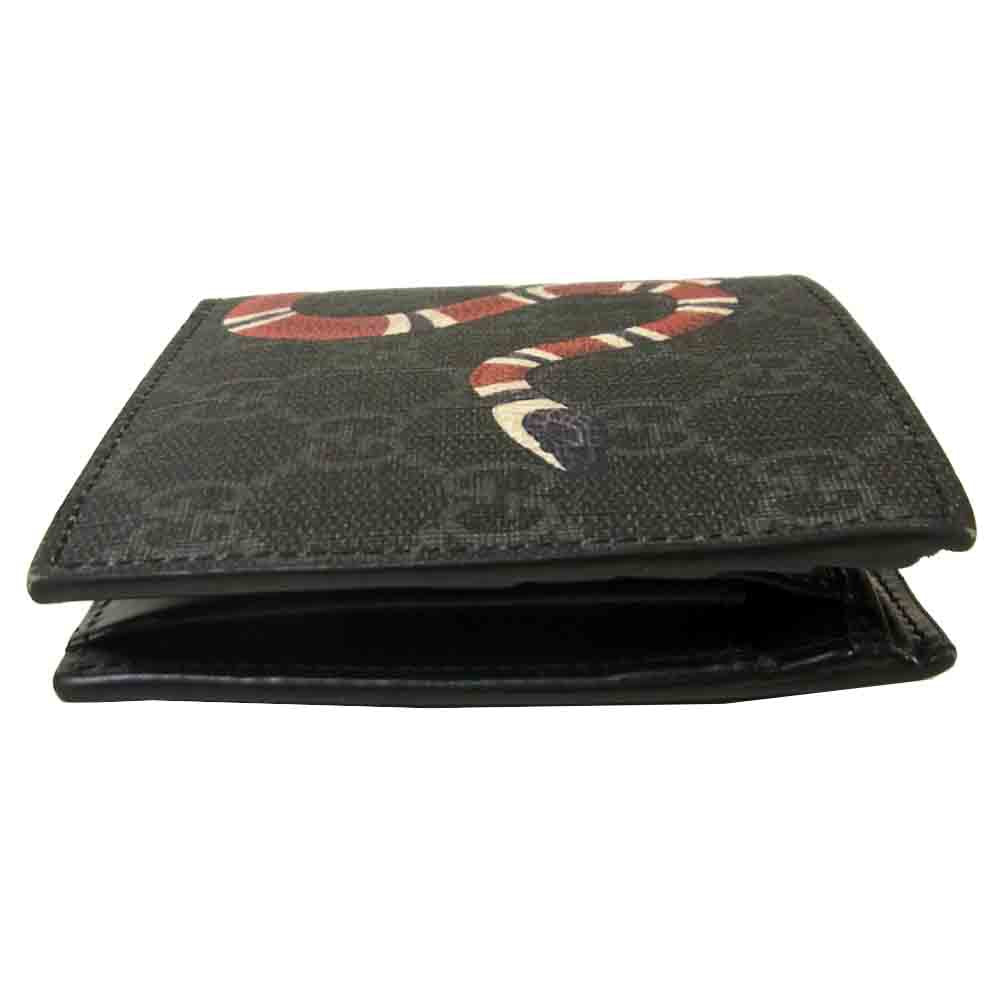 GUCCI グッチ 451266 キングスネーク プリント GGスプリーム コインウォレット 財布 ブラック系【中古】
