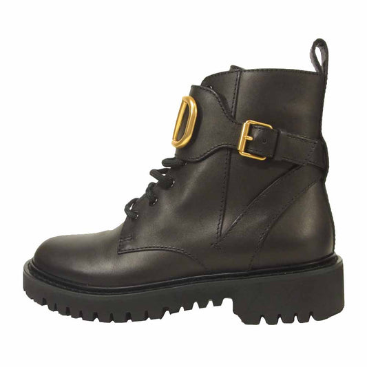 VALENTINO ヴァレンティノ UW2S0Q03 COMBAT BOOTS コンバット ブーツ イタリア製 ブラック系 37【美品】【中古】