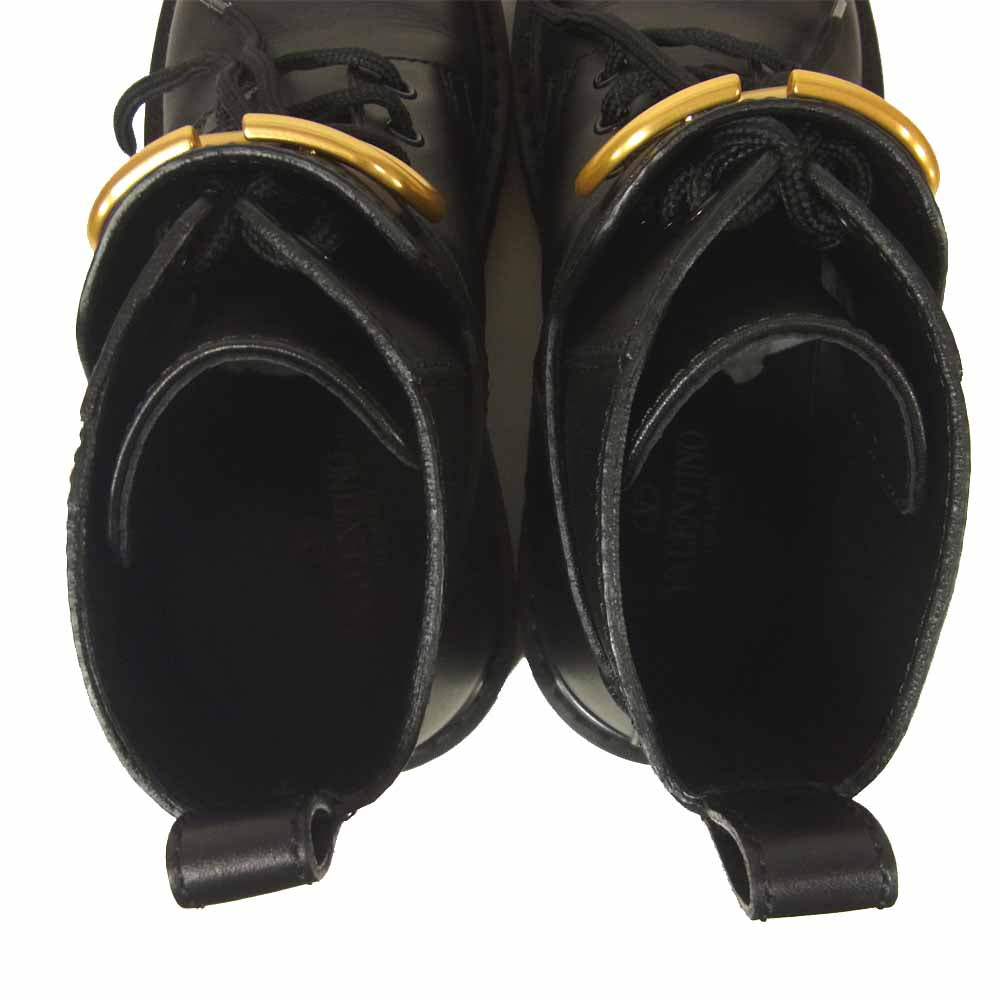 VALENTINO ヴァレンティノ UW2S0Q03 COMBAT BOOTS コンバット ブーツ イタリア製 ブラック系 37【美品】【中古】