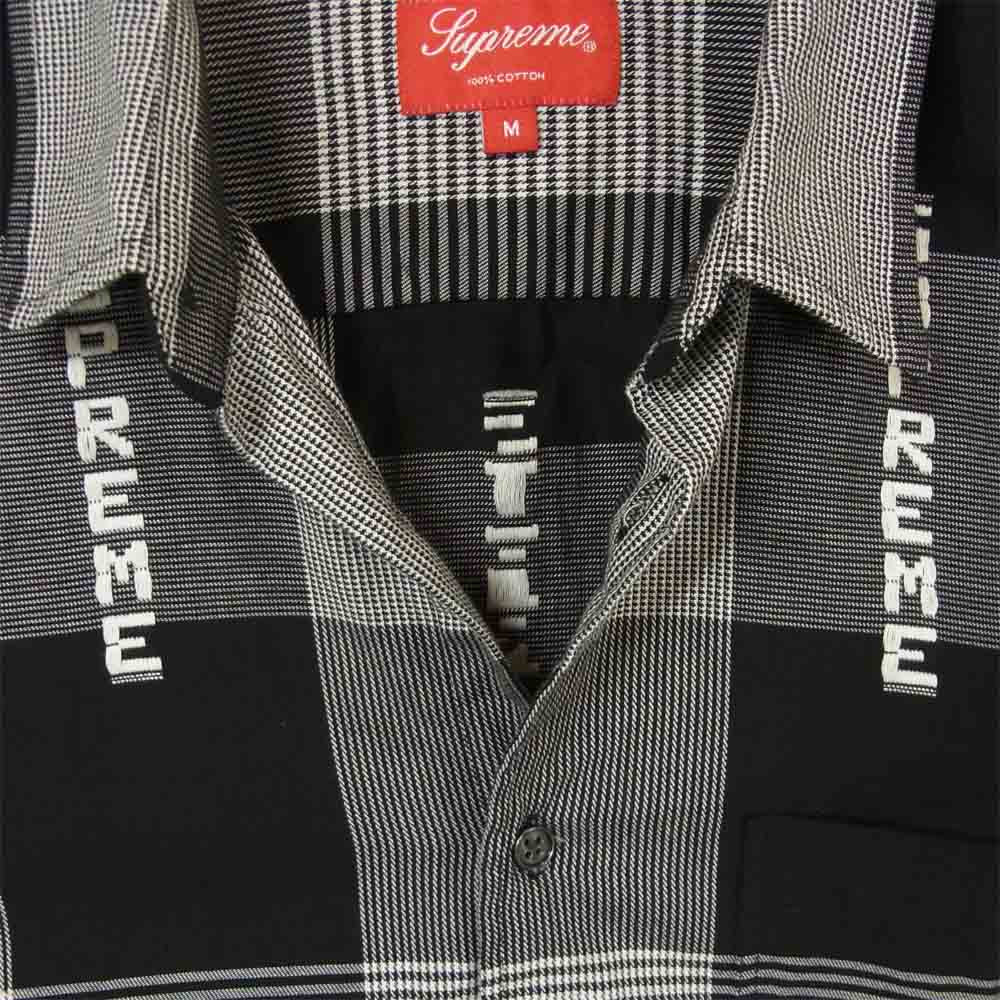 Supreme シュプリーム 20SS Logo Plaid Shirt ロゴ 刺繍 長袖 チェック シャツ ポルトガル製 グレー系 M【中古】