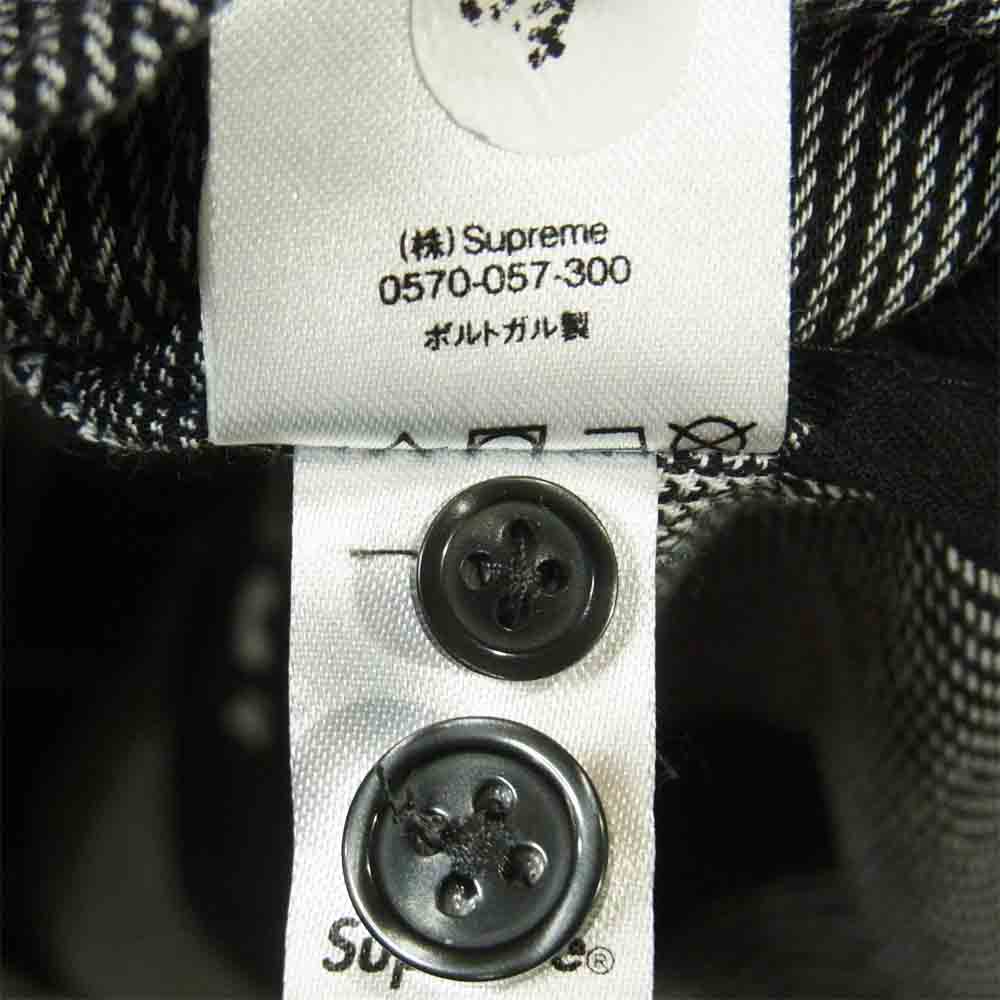 Supreme シュプリーム 20SS Logo Plaid Shirt ロゴ 刺繍 長袖 チェック シャツ ポルトガル製 グレー系 M【中古】