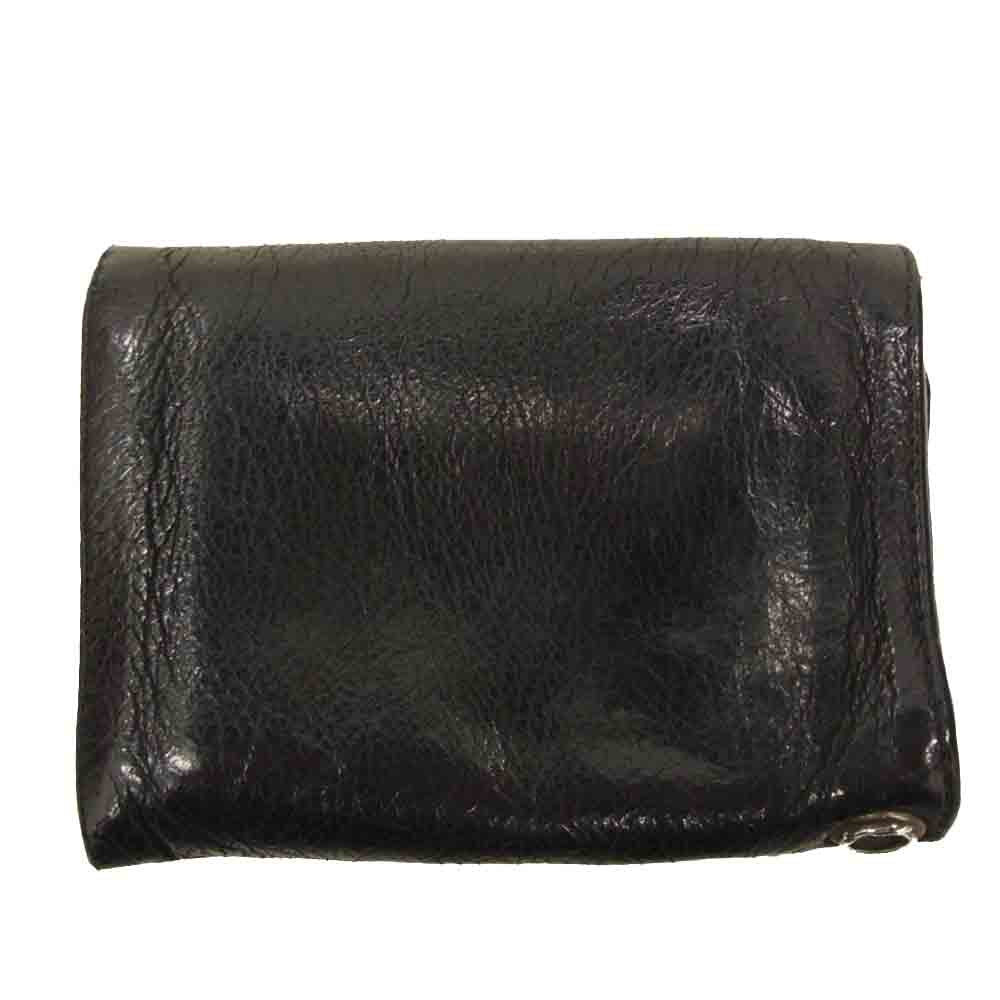 CHROME HEARTS クロムハーツ（原本無） 3FOLD クロスボールボタン ウォレット ブラック系【中古】