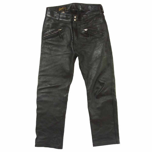 The REAL McCOY'S ザリアルマッコイズ BUCO ブコ J-99 LEATHER PANTS ホースハイド レザー パンツ ブラック系 32【中古】