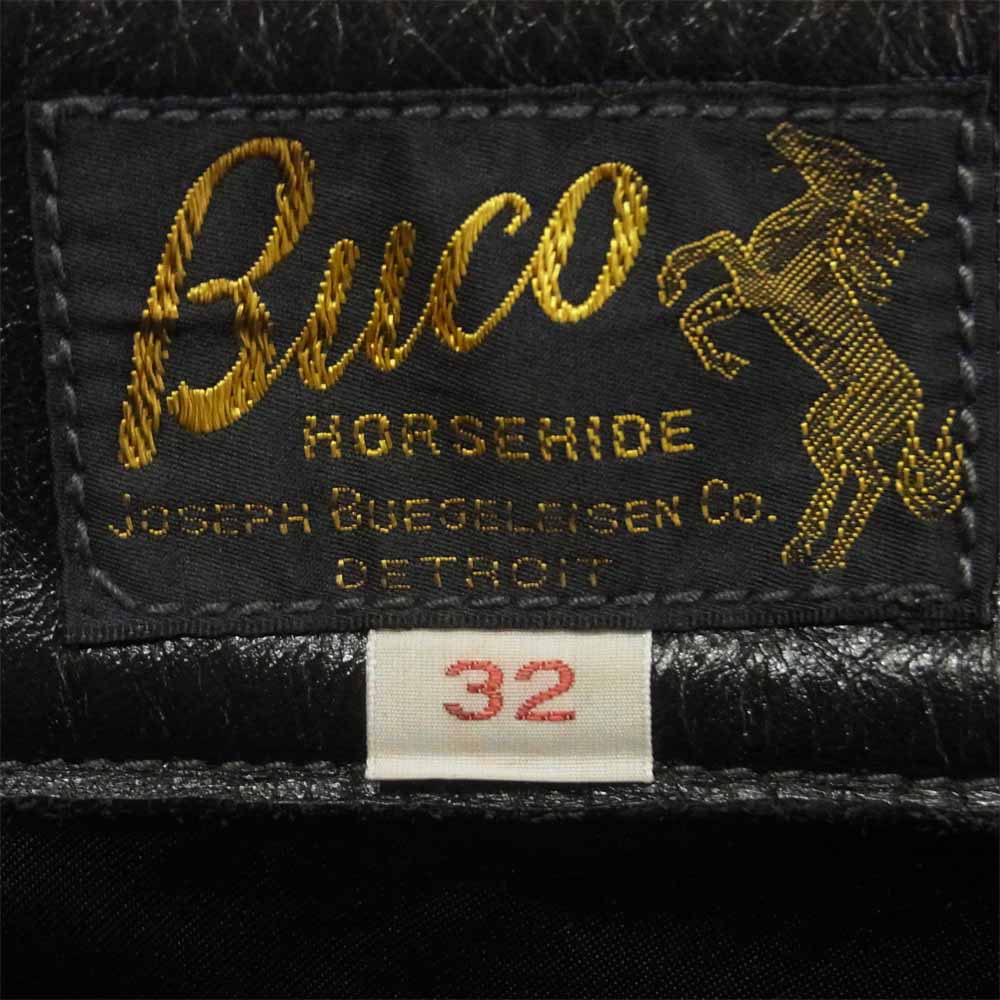 The REAL McCOY'S ザリアルマッコイズ BUCO ブコ J-99 LEATHER PANTS ホースハイド レザー パンツ ブラック系 32【中古】