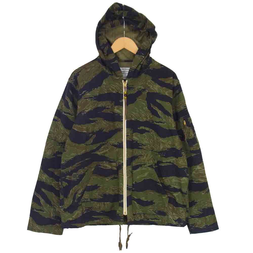 The REAL McCOY'S ザリアルマッコイズ MJ20008 タイガー カモ パーカー ゴールド タイガー TIGER CAMOUFLAGE PARKA GOLD TONE カーキ系 XL【中古】