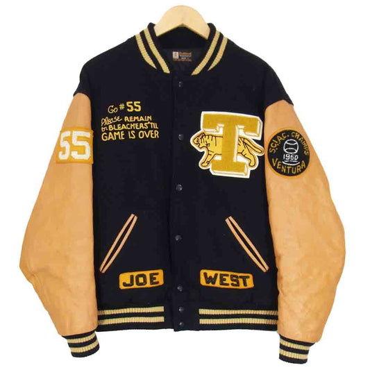 The REAL McCOY'S ザリアルマッコイズ MJ20120 フルレター スタジャン アワード ジャケット VARSITY JACKET VENTURA ネイビー系 42【中古】