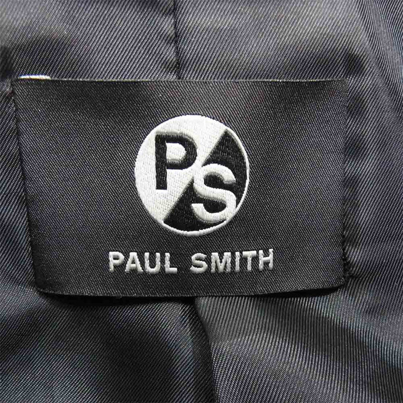 Paul Smith ポール・スミス バイカラー ゴートレザー ダブル ライダース ジャケット 黒×紺 M【中古】