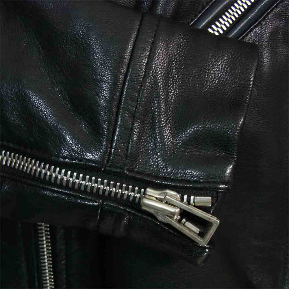 Paul Smith ポール・スミス バイカラー ゴートレザー ダブル ライダース ジャケット 黒×紺 M【中古】