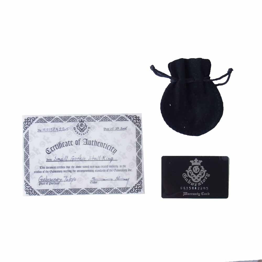 GABOR ガボール ギャラ付 Small Gothic Skull Ring スモール ゴシック スカル リング  シルバー系【中古】