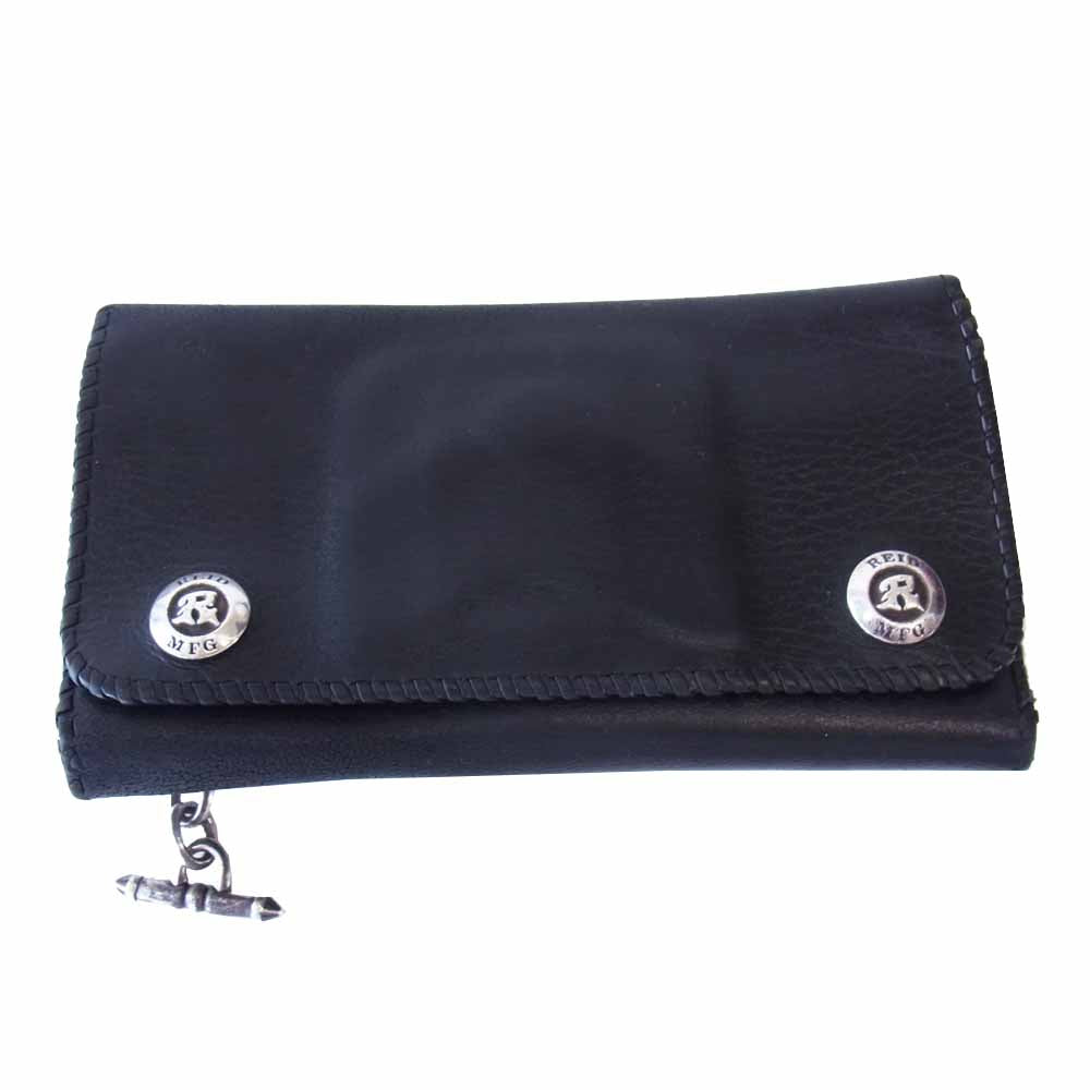 REID MFG リード エムエフジー ギャラ付 BLK COWHIDE-BLK SINGLE LACING w/R WALLET KEEPER w/T-BAR カウハイド シングル レーシング ウォレット Tバーウォレットキーパー付 ブラック系【中古】
