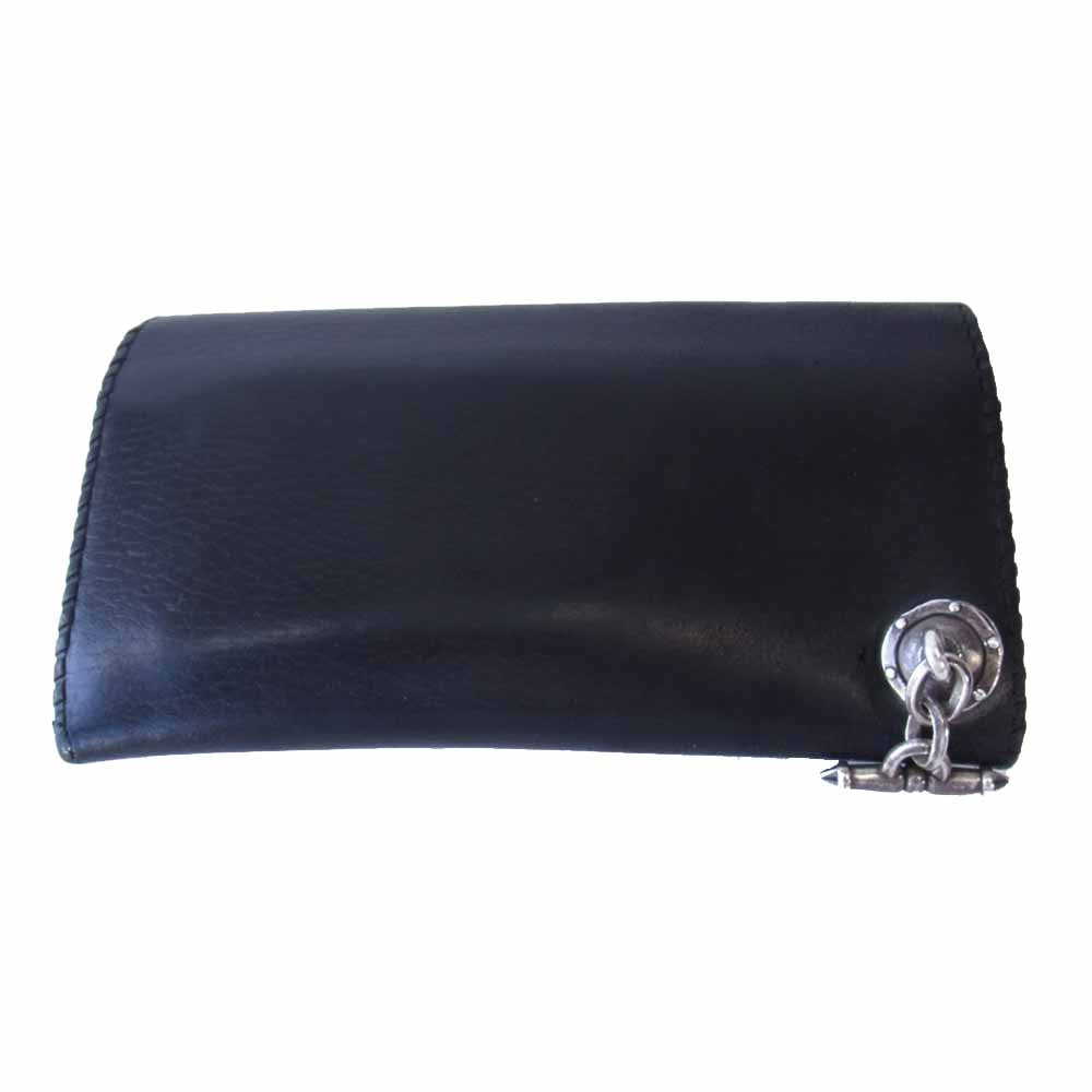 REID MFG リード エムエフジー ギャラ付 BLK COWHIDE-BLK SINGLE LACING w/R WALLET KEEPER w/T-BAR カウハイド シングル レーシング ウォレット Tバーウォレットキーパー付 ブラック系【中古】