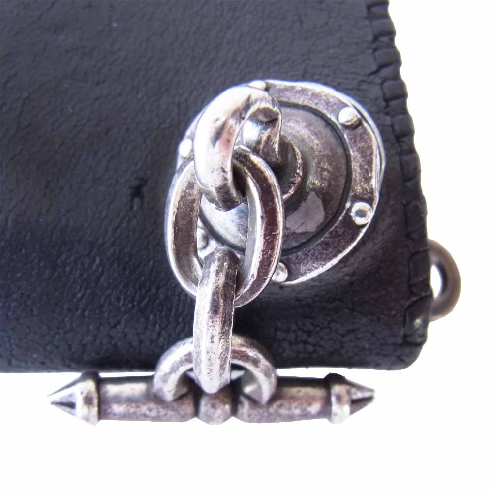 REID MFG リード エムエフジー ギャラ付 BLK COWHIDE-BLK SINGLE LACING w/R WALLET KEEPER w/T-BAR カウハイド シングル レーシング ウォレット Tバーウォレットキーパー付 ブラック系【中古】
