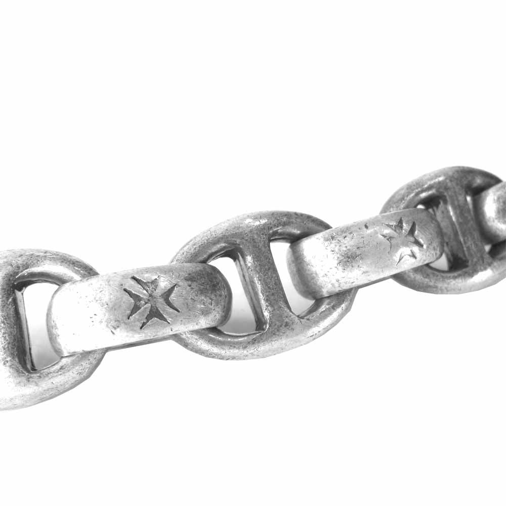 GABOR ガボール ギャラ付 CHAIN W/SCULPTED OVAL CROWN KPR ANCHOR MALTESE H.W.O スカルプテッドオーバル クラウン キーパー アンカー ライオン ウォレットチェーン シルバー系【中古】