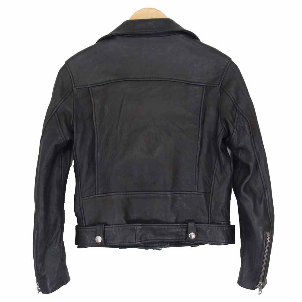 ACNE STUDIOS アクネストゥディオズ MOCK PAW14 ラムレザー ダブル ラオダース ジャケット ブラック系 34【中古】
