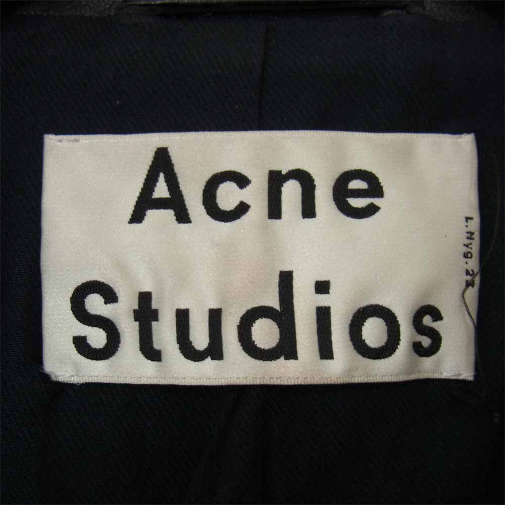 ACNE STUDIOS アクネストゥディオズ MOCK PAW14 ラムレザー ダブル ラオダース ジャケット ブラック系 34【中古】