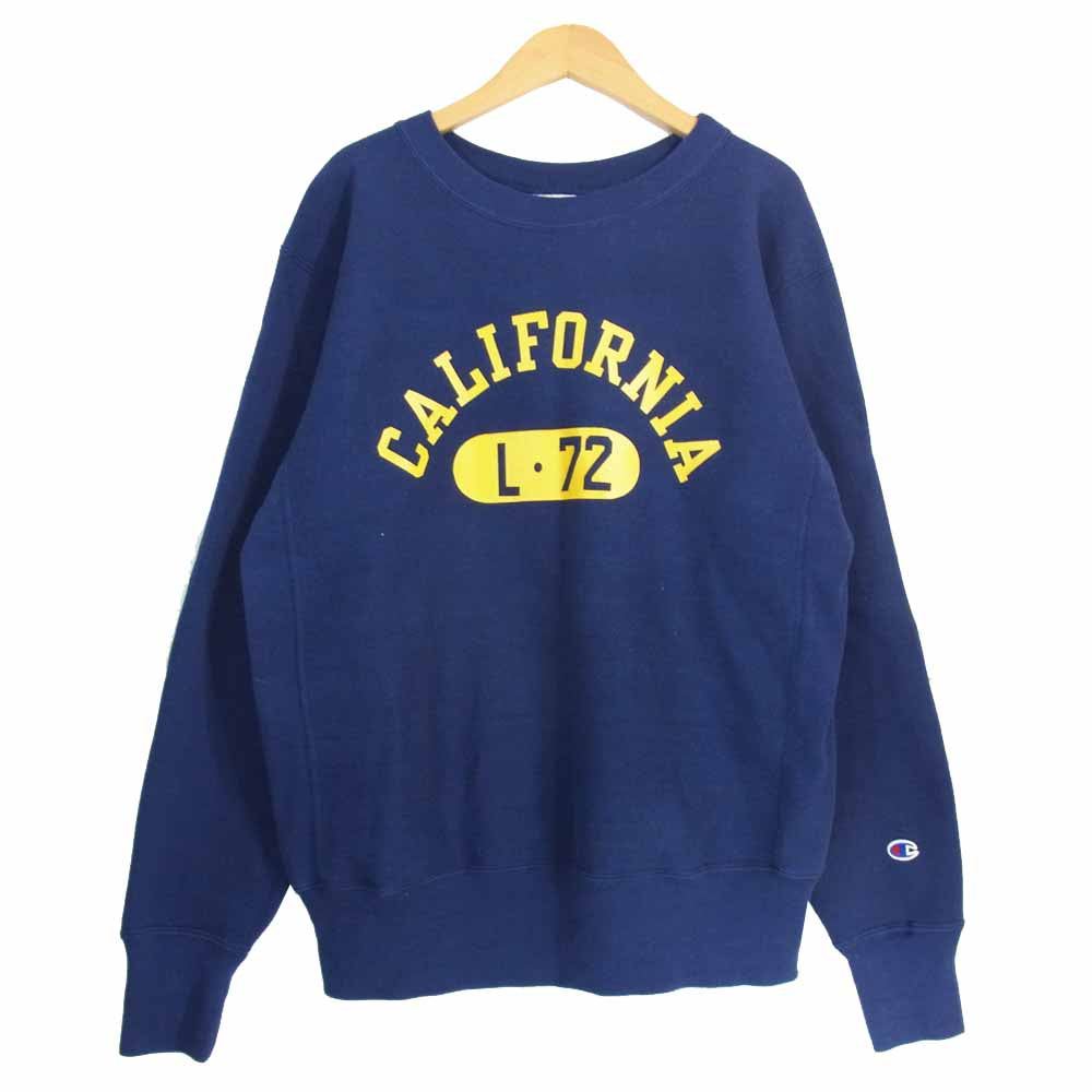 Champion チャンピオン C3-E004 Reverse Weave リバースウィーブ 青単 復刻 クルーネック スウェット ネイビー系 L【中古】