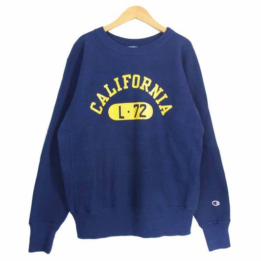 Champion チャンピオン C3-E004 Reverse Weave リバースウィーブ 青単 復刻 クルーネック スウェット ネイビー系 L【中古】