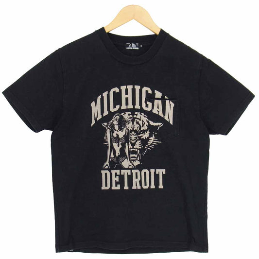 HYSTERIC GLAMOUR ヒステリックグラマー 0262CT02 MICHIGAN LEOPARD 胸ポケット Tシャツ ブラック系 M【中古】