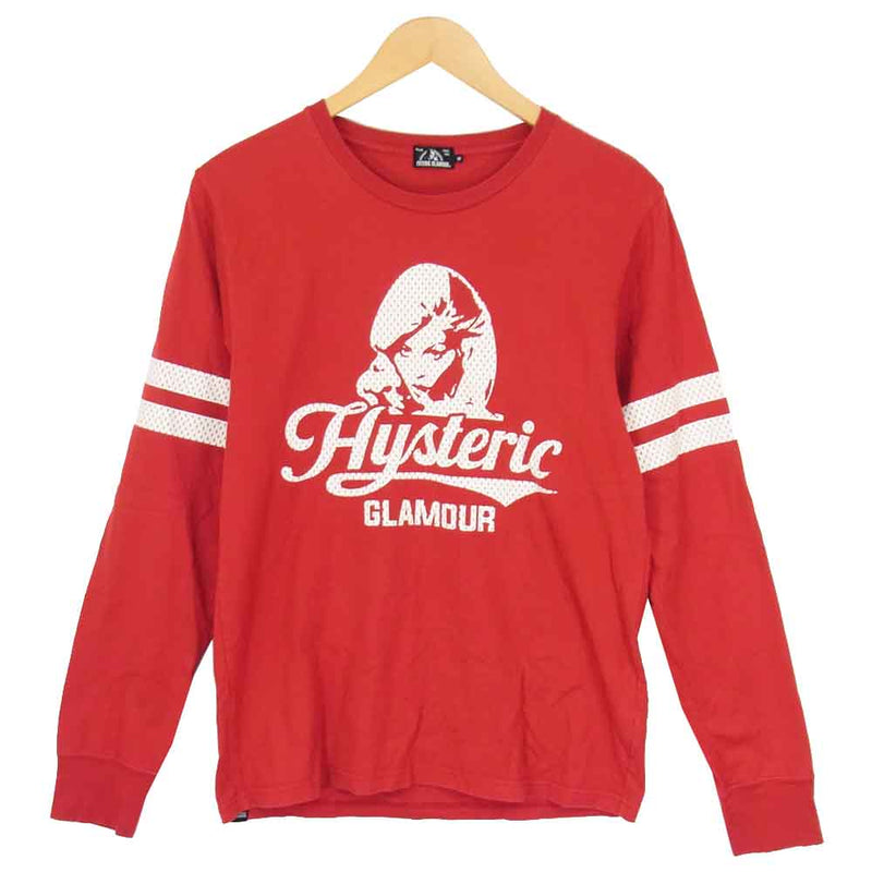 HYSTERIC GLAMOUR ヒステリックグラマー 0253CL02 MESH PT WOMAN メッシュプリント カットソー レッド系 M【中古】