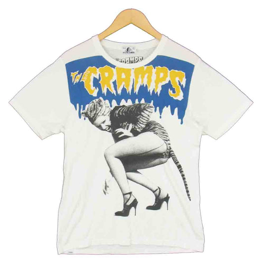 HYSTERIC GLAMOUR ヒステリックグラマー 0253CT14 THE CRAMPS クランプス CAN YOUR PUSSY DO THE DOG pt T-SH Tシャツ ホワイト系 M【中古】