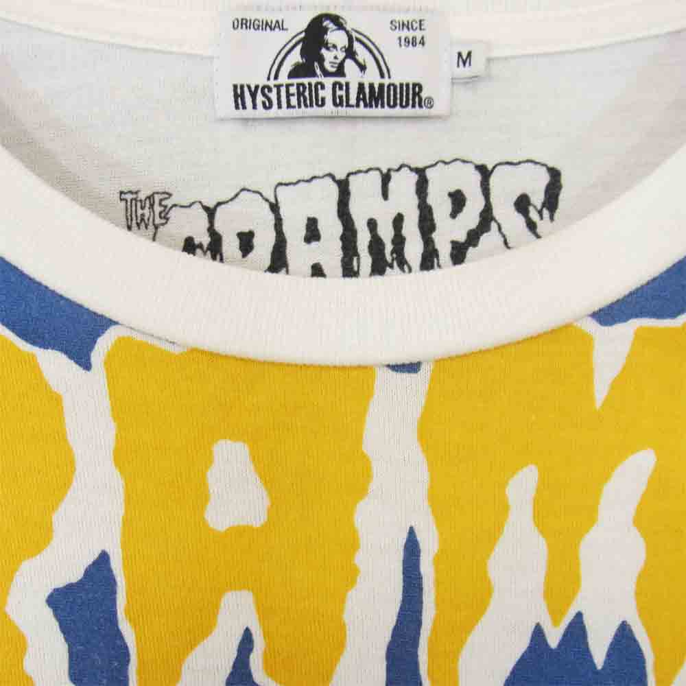 HYSTERIC GLAMOUR ヒステリックグラマー 0253CT14 THE CRAMPS クランプス CAN YOUR PUSSY DO THE DOG pt T-SH Tシャツ ホワイト系 M【中古】