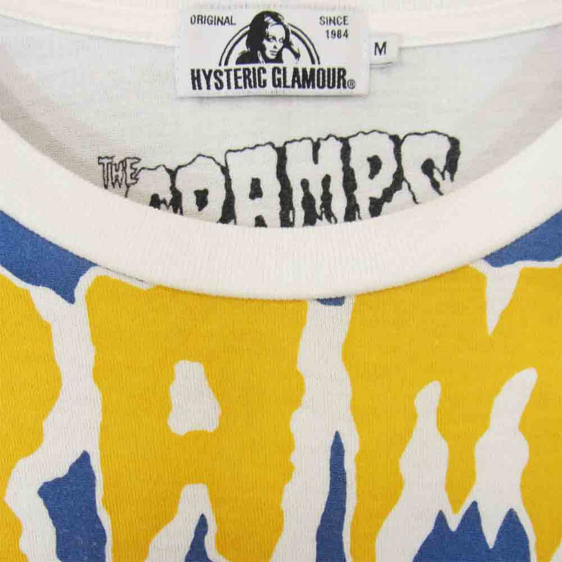 HYSTERIC GLAMOUR ヒステリックグラマー 0253CT14 THE CRAMPS クランプス CAN YOUR PUSSY DO THE DOG pt T-SH Tシャツ ホワイト系 M【中古】