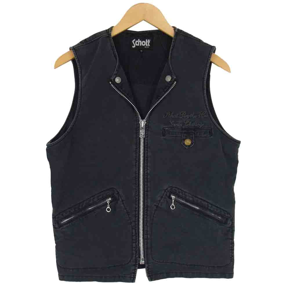 schott ショット 3142012 ジップ コットン ベスト グレー系 M【中古】
