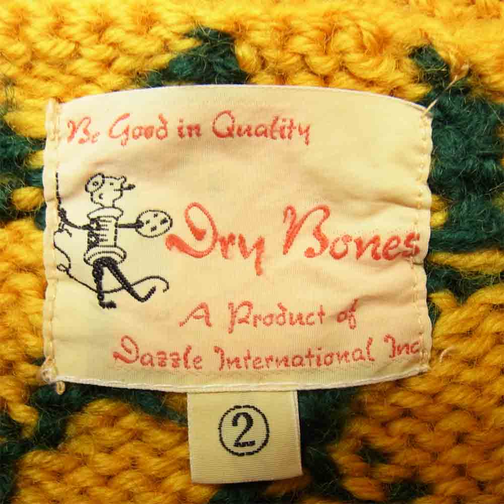 ドライボーンズ カウチンセーター カーディガン イエロー系 2【中古