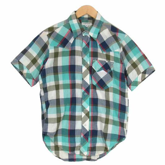 Engineered Garments エンジニアードガーメンツ 半袖 チェック シャツ ブルー系 XS【中古】
