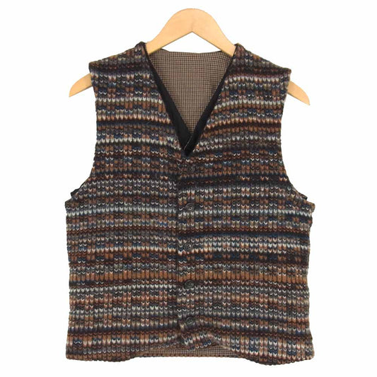 Engineered Garments エンジニアードガーメンツ ライナー付き ウール ニット ベスト ブラウン系 XS【中古】