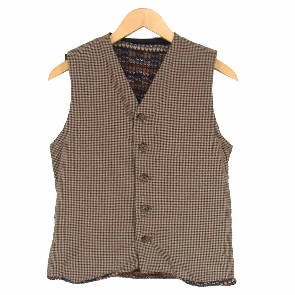 Engineered Garments エンジニアードガーメンツ ライナー付き ウール ニット ベスト ブラウン系 XS【中古】