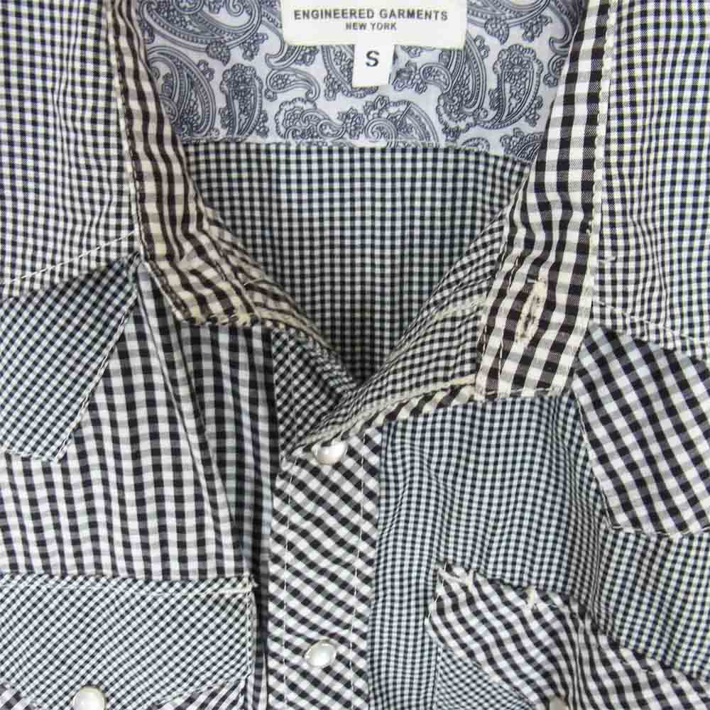 Engineered Garments エンジニアードガーメンツ チェック 切替 シャツ ブラック系 S【中古】