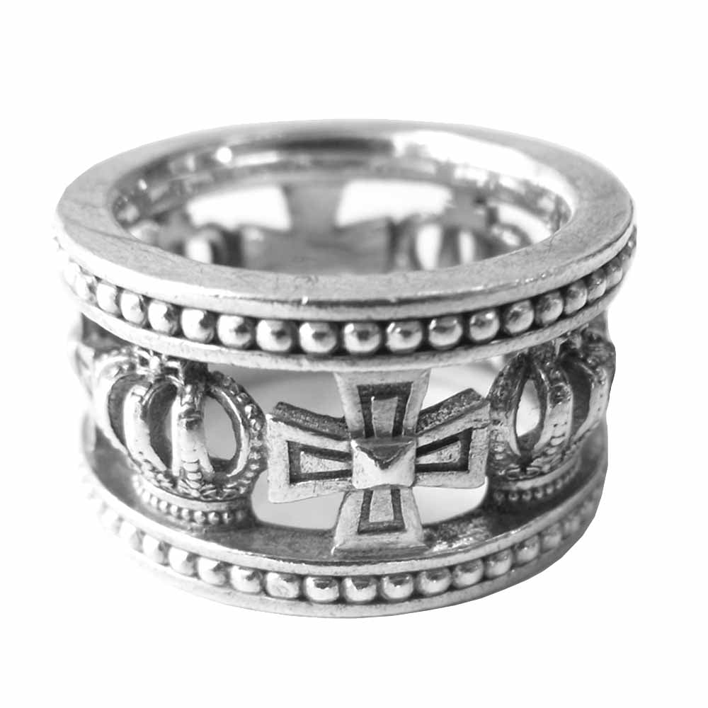 Justin Davis ジャスティンデイビス SRJ175 MEDIEVAL WEDDING BAND メディバル ウエディング バンド リング シルバー系 8【中古】