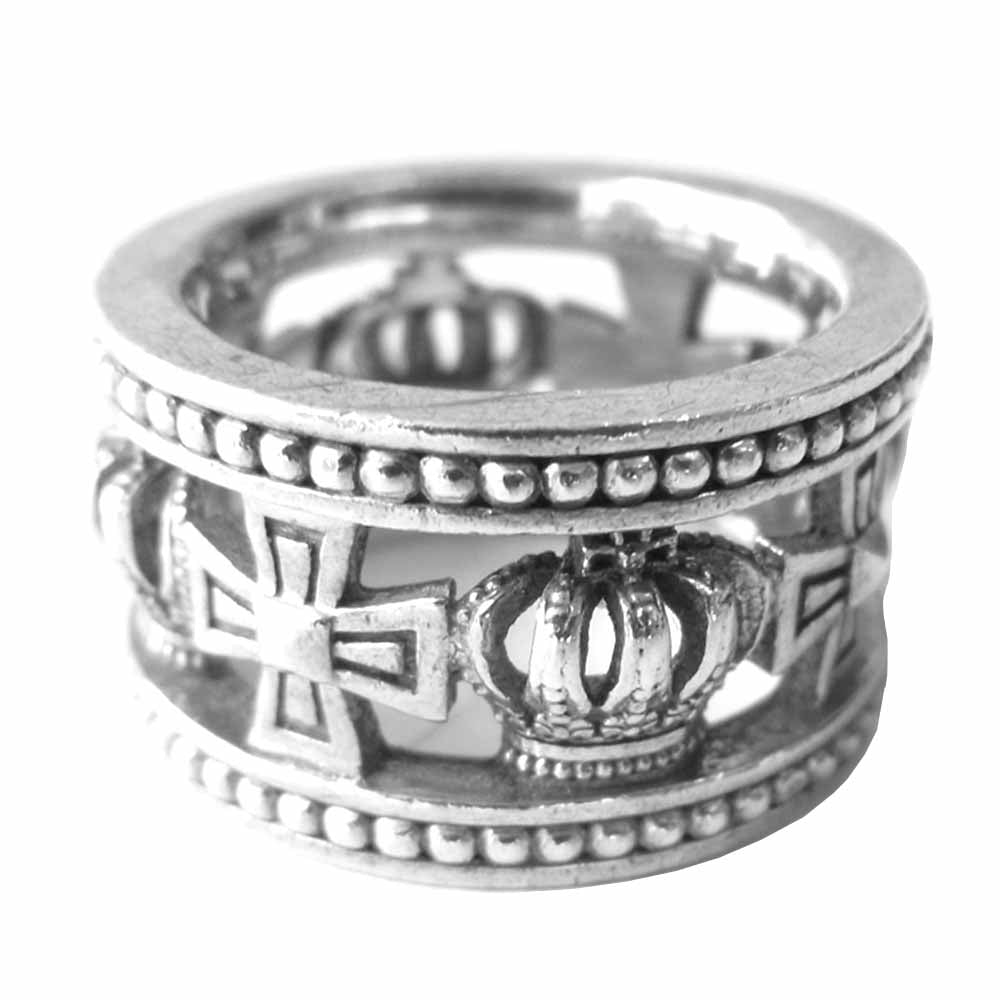 Justin Davis ジャスティンデイビス SRJ175 MEDIEVAL WEDDING BAND メディバル ウエディング バンド リング シルバー系 8【中古】