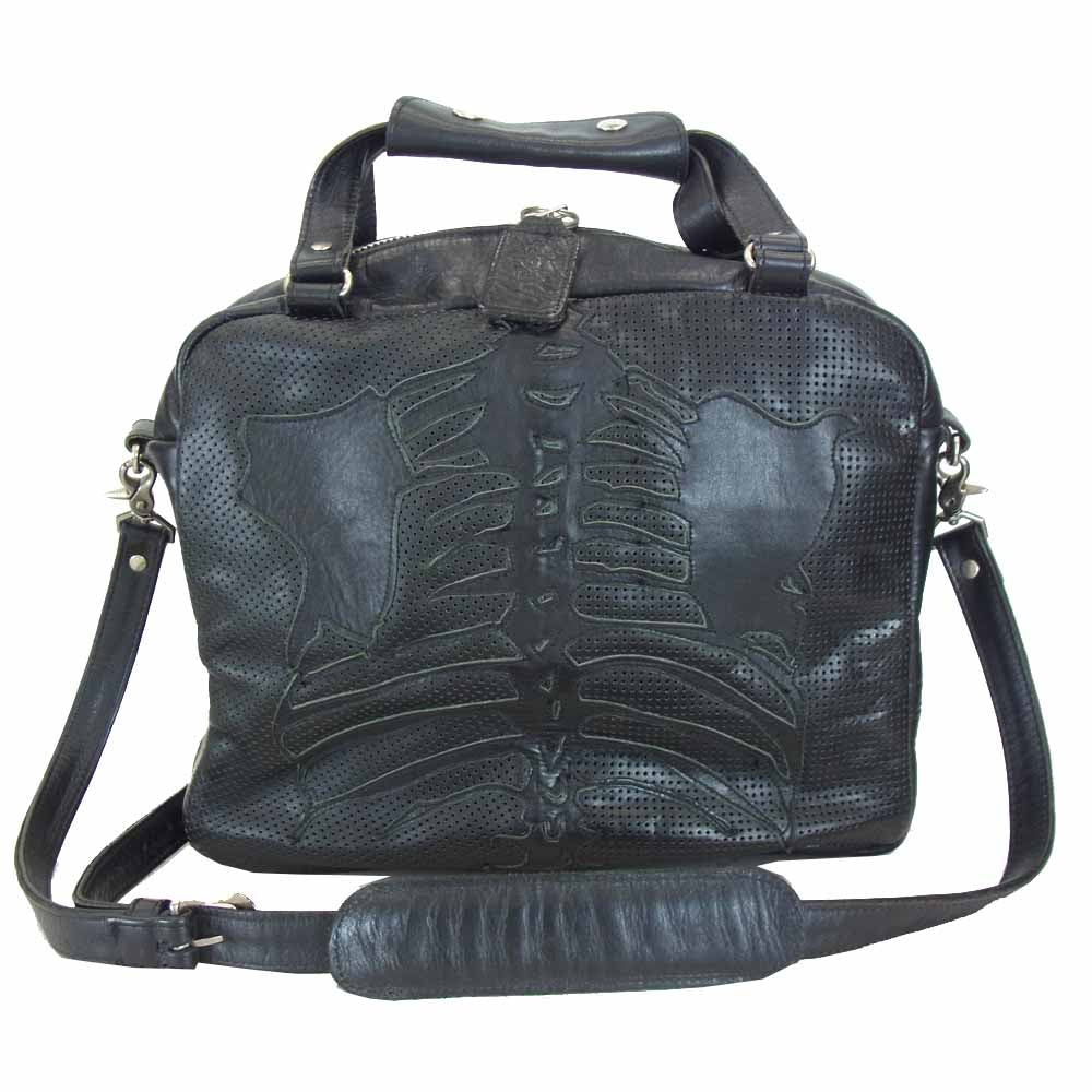 VANSON バンソン ウェアアウトラウド bone ボーン レザー ショルダー ブラック系【中古】