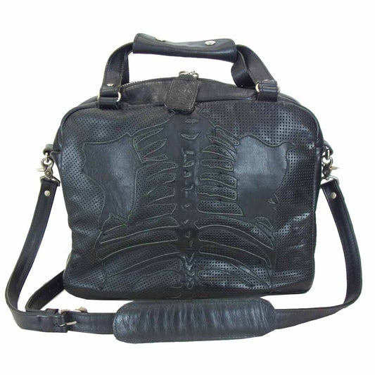 VANSON バンソン ウェアアウトラウド bone ボーン レザー ショルダー ブラック系【中古】