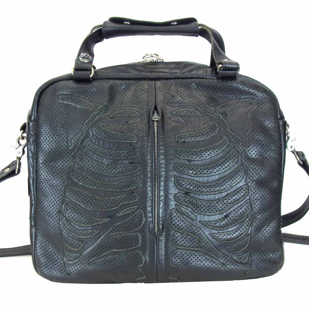 VANSON バンソン ウェアアウトラウド bone ボーン レザー ショルダー ブラック系【中古】
