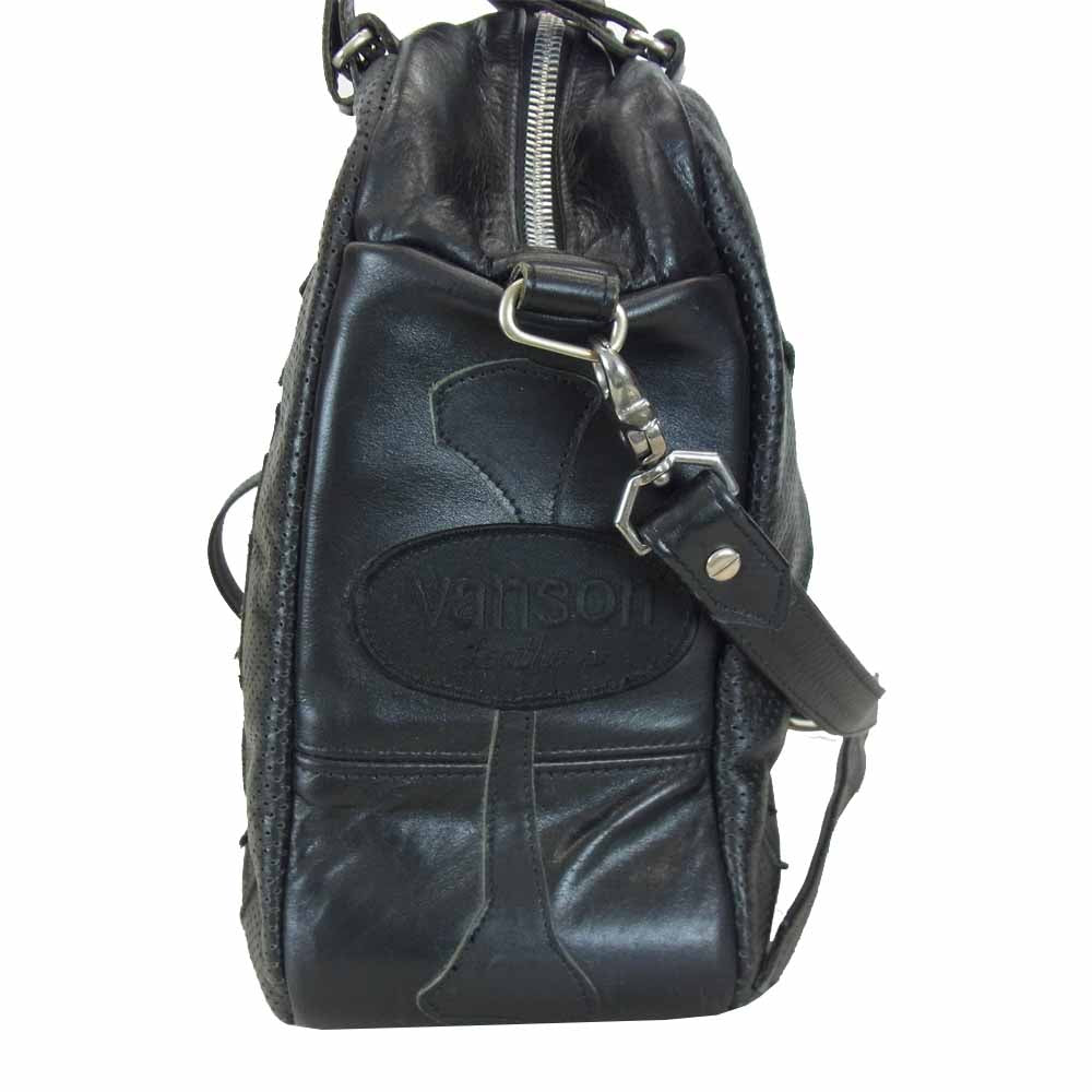 VANSON バンソン ウェアアウトラウド bone ボーン レザー ショルダー ブラック系【中古】