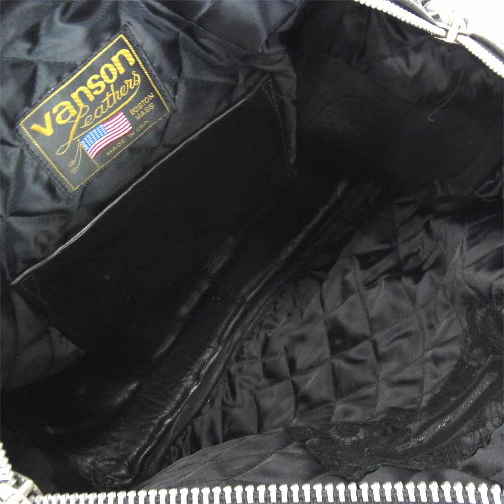 VANSON バンソン ウェアアウトラウド bone ボーン レザー ショルダー ブラック系【中古】