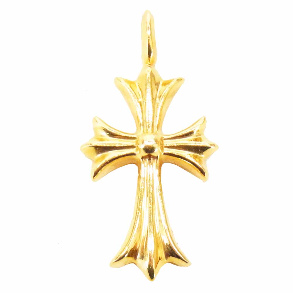 CHROME HEARTS クロムハーツ（原本有） 22k タイニー ファット クロス ダイヤ ネックレス ゴールド系【中古】