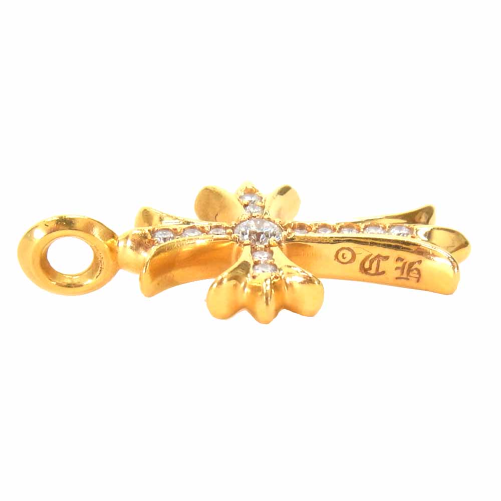 CHROME HEARTS クロムハーツ（原本有） 22k タイニー ファット クロス ダイヤ ネックレス ゴールド系【中古】