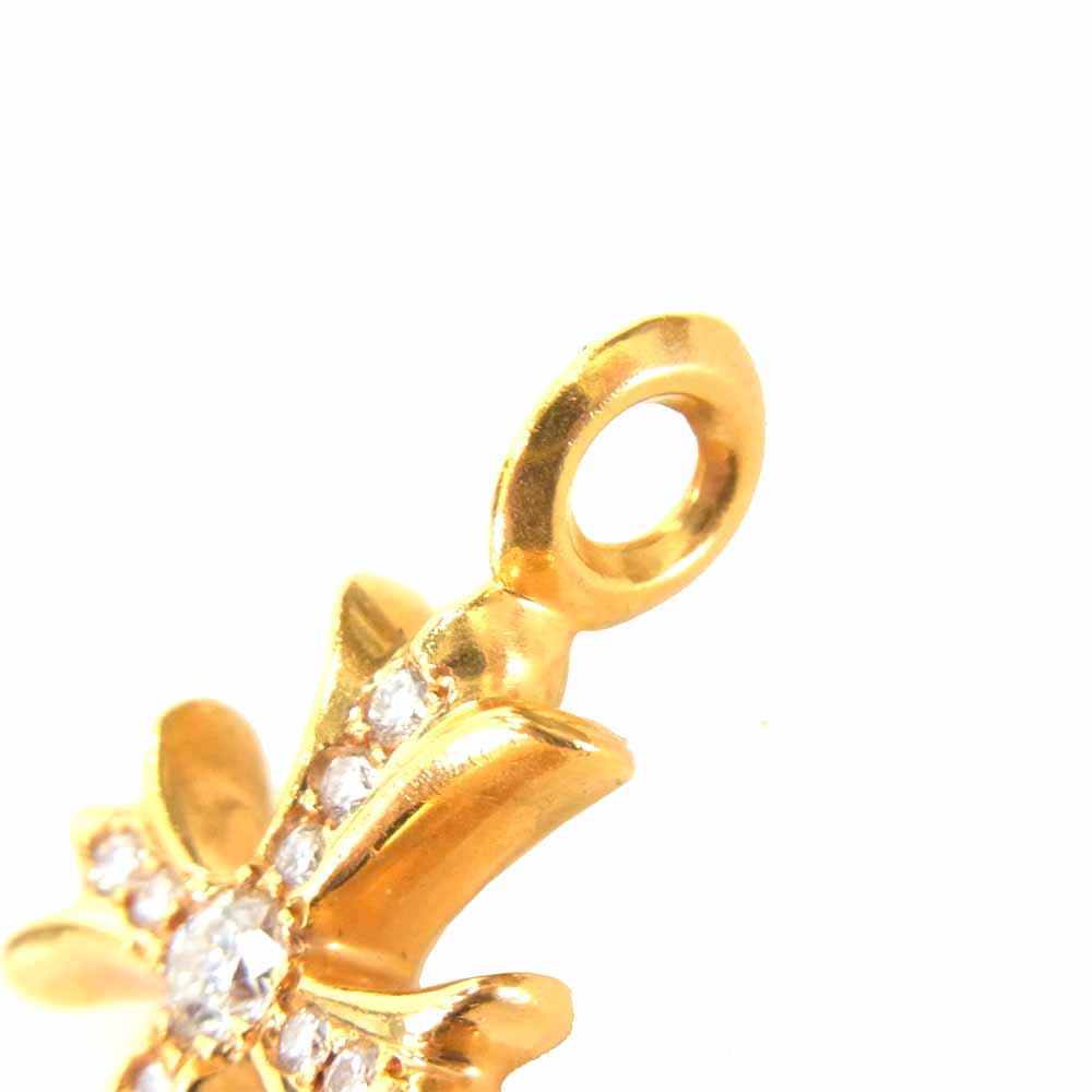 CHROME HEARTS クロムハーツ（原本有） 22k タイニー ファット クロス ダイヤ ネックレス ゴールド系【中古】