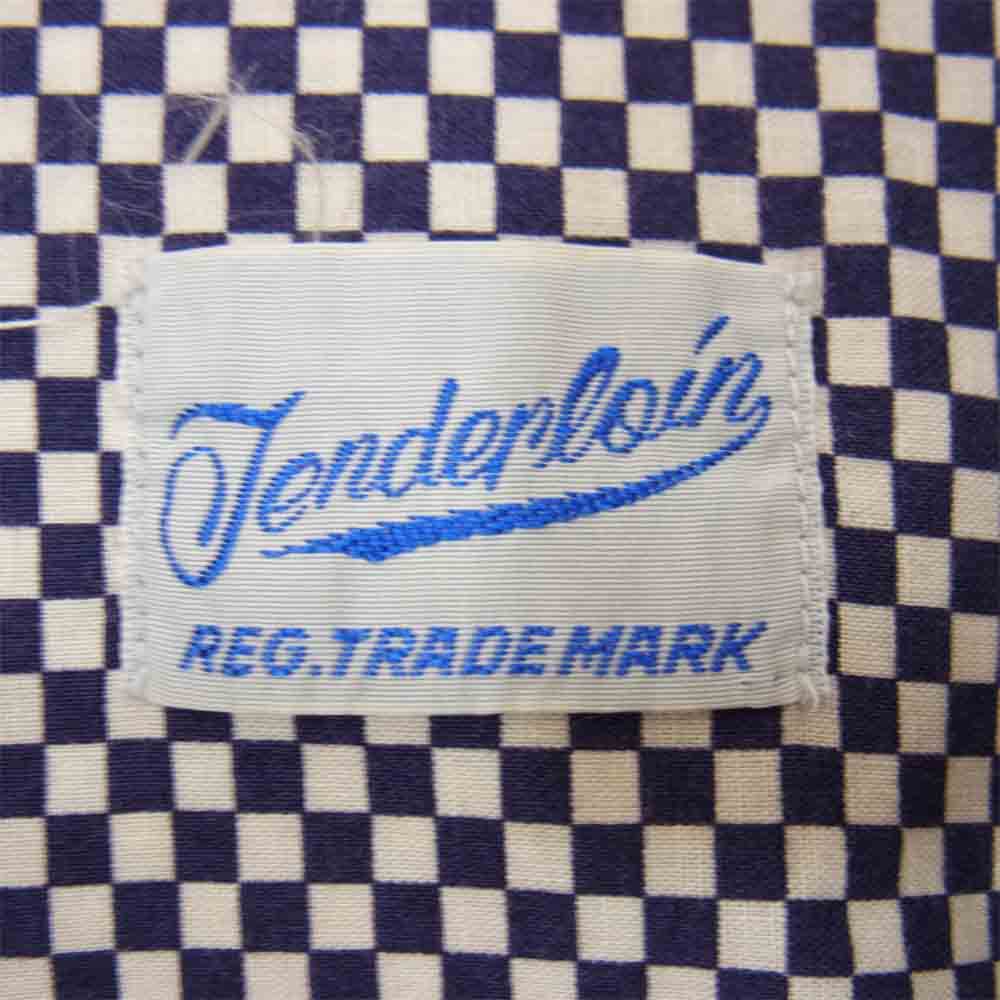 TENDERLOIN テンダーロイン T-SADDLEMAN-SHT サドルマン チェッカー フラッグ チェック ウエスタン シャツ ネイビー系 M【美品】【中古】