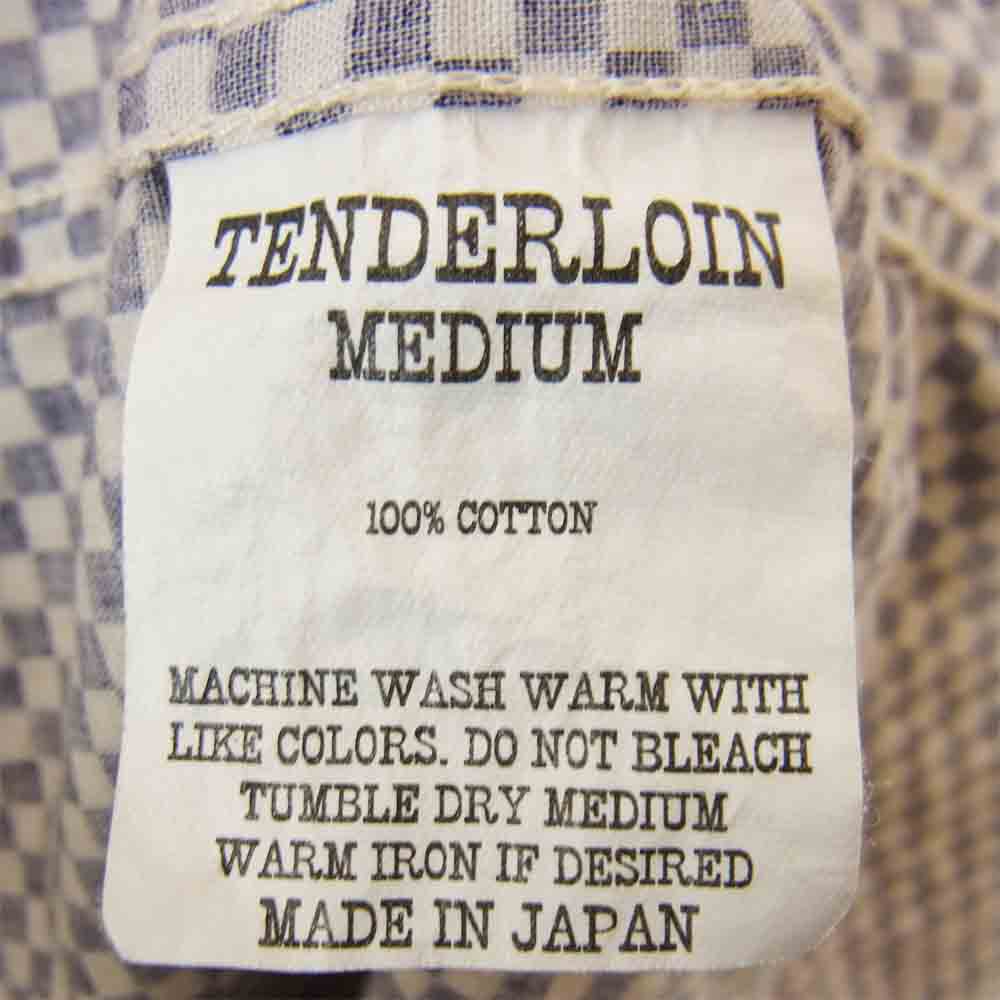 TENDERLOIN テンダーロイン T-SADDLEMAN-SHT サドルマン チェッカー フラッグ チェック ウエスタン シャツ ネイビー系 M【美品】【中古】