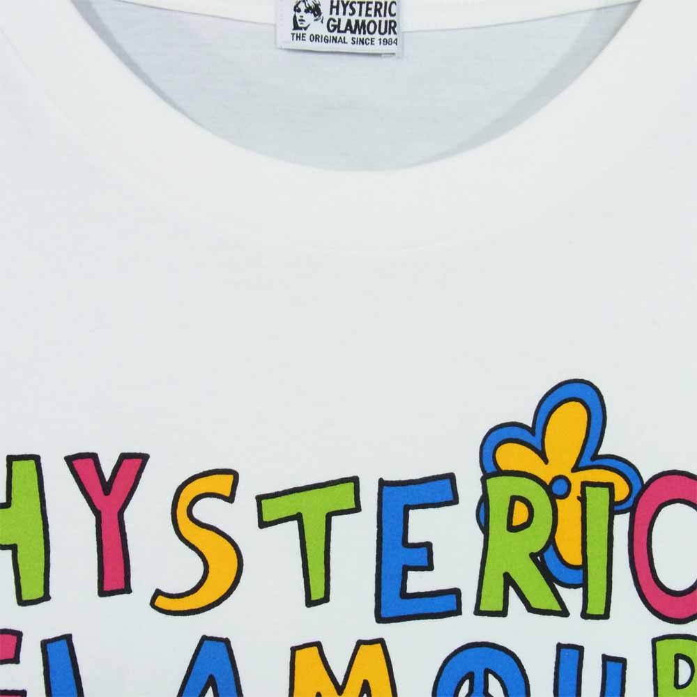 HYSTERIC GLAMOUR ヒステリックグラマー 01202CT01 BEAR SOUL ベア オーバー サイズ Tシャツ ホワイト系 FREE【中古】