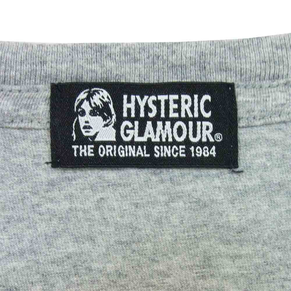 HYSTERIC GLAMOUR ヒステリックグラマー 01192CT14 ガール プリント Vネック Tシャツ グレー系 FREE【中古】