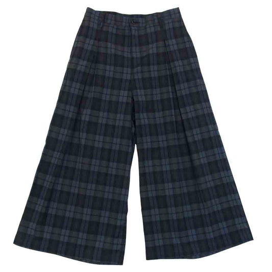 HYSTERIC GLAMOUR ヒステリックグラマー 18SS 01182AP02 タック チェック ワイド パンツ チャコール系 M【美品】【中古】